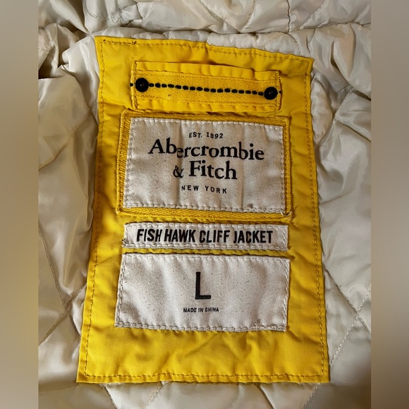 Abercrombie & Fitch, Fish Hawk Cliff Jacket, Yellow & White, Unisex, Large - Picture 11 of 16